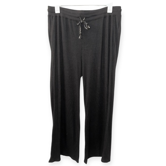 Faherty Black Legend Ribbed Roscoe Wide Leg Pants XXL - Picture 9 of 12
